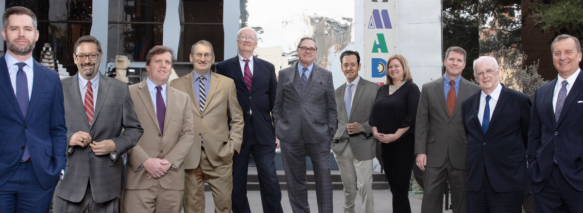 Our Attorneys L to R: Daryl Sinkule, John Morgan, Bob Goodman, Eric Roberson, Bob Thornton, Clark Will, Mitch Abeita, Bess Masterson, John Crouch, Bill Masterson, Ted Anderson